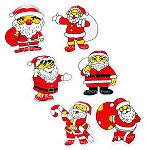 6x Anstecknadeln Broschen Nikolaus Weihnachtsmann Weihnachten rot weiss 4179